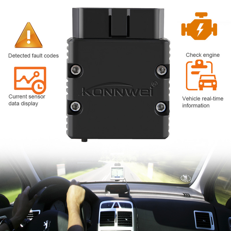 KONNWEI ELM327 V1.5 OBD2 skanner KW902 Bluetoothiga ühilduv autoskanner MINI ELM 327 OBD 2 KW902 koodilugeja Android-telefonile