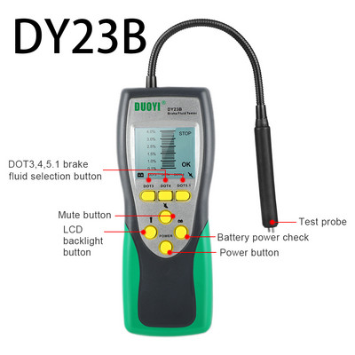 DUOYI DY23B DY23 Tester kočione tekućine za automobile Digitalni točni test Sadržaj vode u kočionoj tekućini za automobile Provjerite kvalitetu univerzalnog ulja