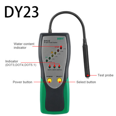 DUOYI DY23B DY23 Tester kočione tekućine za automobile Digitalni točni test Sadržaj vode u kočionoj tekućini za automobile Provjerite kvalitetu univerzalnog ulja