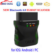 NAUJIENA!! Bluetooth 4.0 ELM327 OBD2 OBD skaitytuvas, skirtas IOS / Android 2 viename kodų skaitytuvas Išvalyti klaidų diagnostikos įrankio patikrinimo variklio lemputę