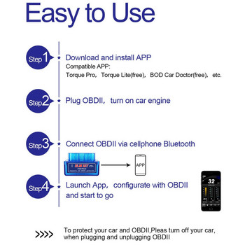 Bluetooth/WIFI V1.5 ELM327 OBD 2 Автоматичен OBD интерфейсен скенер ELM 327 Нов автомобилен диагностичен инструмент Mini Code Reader за автомобил с Android