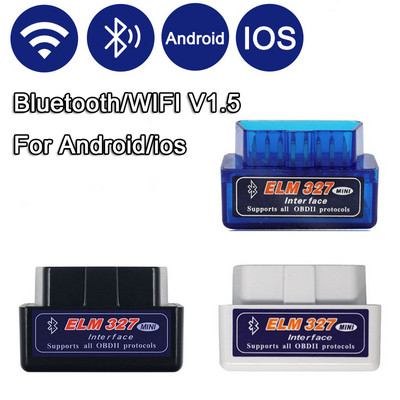 Bluetooth/WIFI V1.5 ELM327 OBD 2 Auto OBD liidese skanner ELM 327 uue auto diagnostika tööriista koodilugeja mini Android-autole