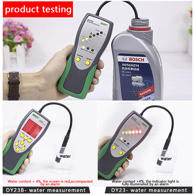 DUOYI Tester de lichid de frână auto DY23/DY23B Test precis de lichid de frână auto Verificarea conținutului de apă a uleiului universal DOT 3/4/5