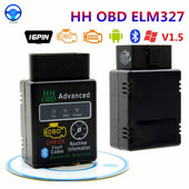 Mini HH OBD ELM327 V2.1V1.5 BT kodų skaitytuvo nuskaitymo įrankio patikros variklis Super ELM 327 OBD2 OBDII automobilių diagnostikos skaitytuvas, skirtas Android kompiuteriui