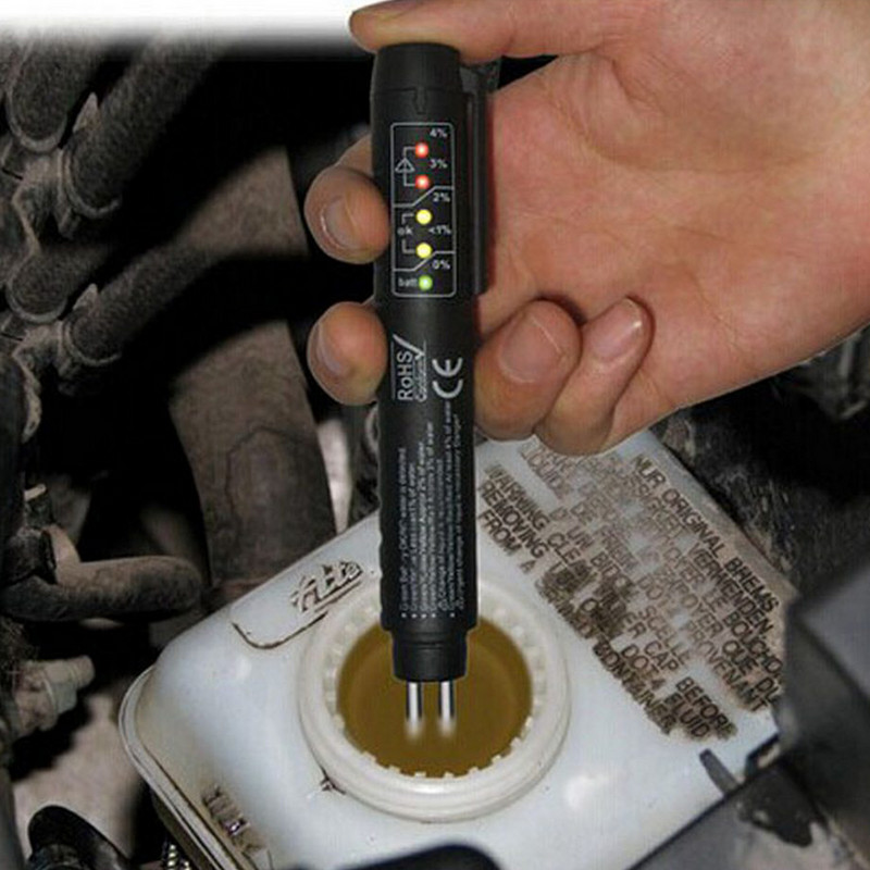 5,9" Universal Brake Fluid Detection Pen 5 LED Car Brake Fluid Fluid Tester Water % Digital Display Testing Pencil Auto Repair Tool