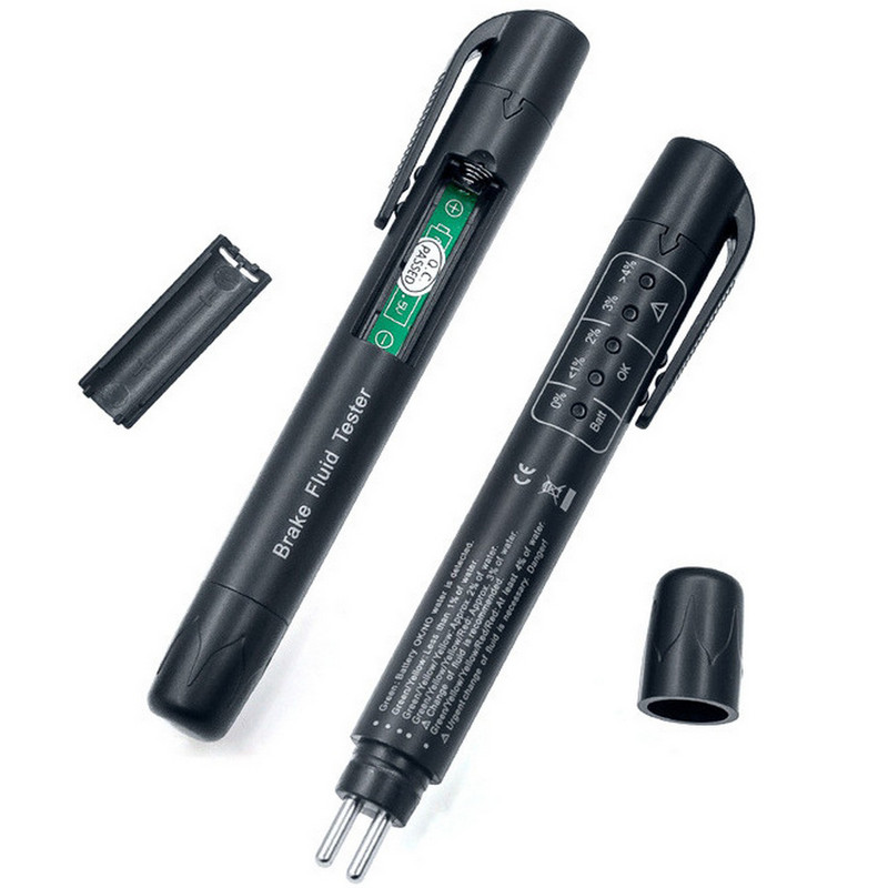 5,9" Universal Brake Fluid Detection Pen 5 LED Car Brake Fluid Fluid Tester Water % Digital Display Testing Pencil Auto Repair Tool