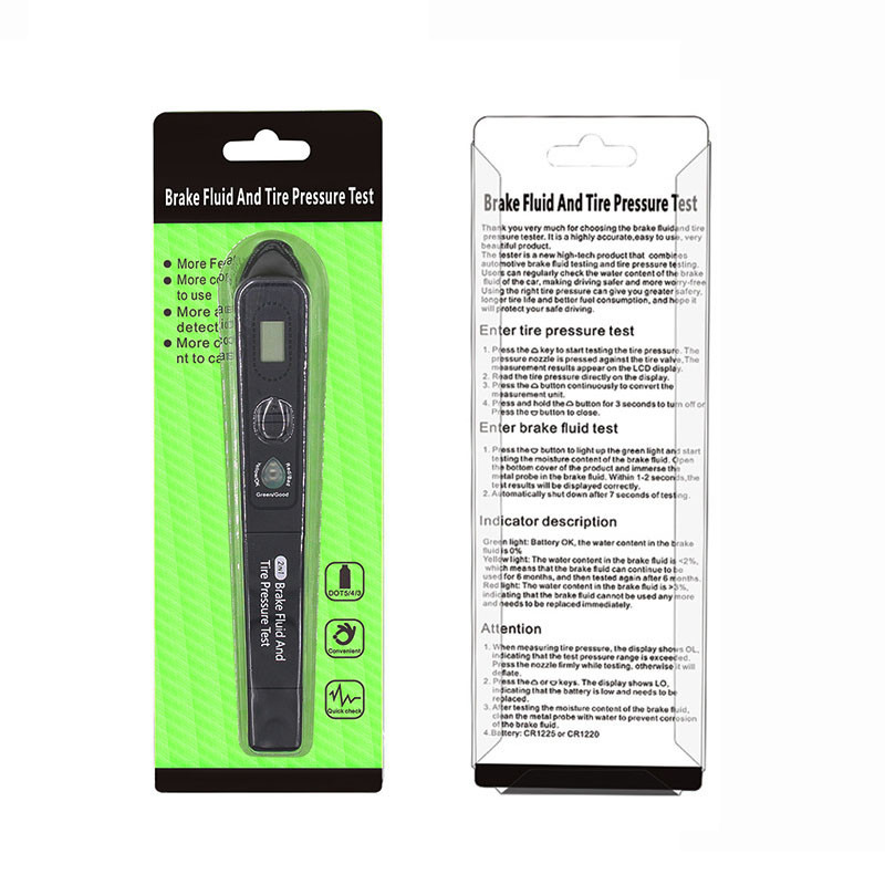 Najnovija kočiona tekućina ulje TPMS tester olovka 2 u 1 testiranje tekućine u automobilu za DOT3/DOT4 i digitalni mjerač tlaka u gumama s 5 LED svjetla