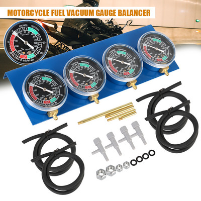 for 2/4 Cylinder Motorcycle Carburetor Carb Synchronizer Kit Ignition Tester Balancer Test Gauges Set Motorbike Diagnostic Tools