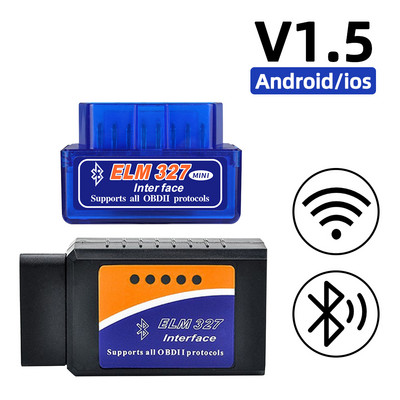 OBD2 скенер ELM327 Auto Diagnostic Detector Code Reader Tool V1.5 WIFI Bluetooth OBD 2 за Android IOS Car Scan Repair Tools