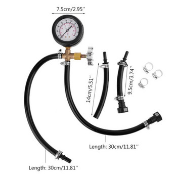 Ελεγκτής μετρητή πίεσης αντλίας έγχυσης καυσίμου γρήγορης σύνδεσης με βαλβίδα 0-100 PSI 0-7 Bar Auto Diagnostics Tools for Fuel Injection