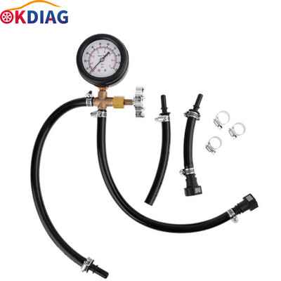 Quick Connected Fuel Injection Pump Pressure Gauge Tester With Valve 0-100PSI 0-7Bar Auto Diagnostics Tools For Fuel Injection