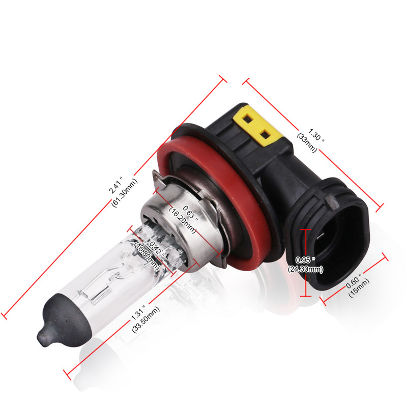2gab H8 55W halogēna lampa 4300K automašīnas miglas lampa 12V balta gaisma H8 halogēna priekšējo lukturu spuldze H8 automašīnas priekšējā luktura rezerves spuldze