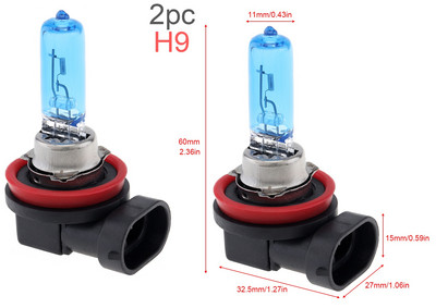 2tk 12V auto esitule udupirn H1 H3 H /H7 H8 H9 H10 H11 H12 H15 9005 9012 1555W 6000K valge kerge auto ksenoonhalogeenlamp