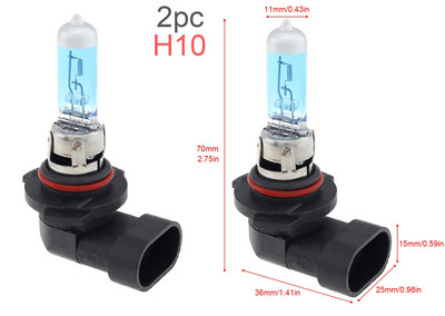2tk 12V auto esitule udupirn H1 H3 H /H7 H8 H9 H10 H11 H12 H15 9005 9012 1555W 6000K valge kerge auto ksenoonhalogeenlamp