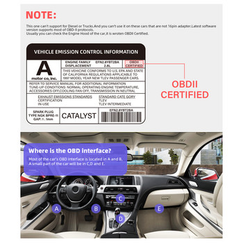 Το πιο πρόσφατο ELM327 V1.5 OBD2 Scanner Bluetooth Mini ELM 327 Auto OBDII Diagnostic Car Tool for Android IOS PC EOBD Reader Code