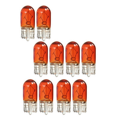 10 vnt DC 12V W5W T10 501 194 automobilio halogeninės lemputės salono signalinės šviesos šoninis žymeklis Šviesiai geltono stiklo lemputės automobilių priedai