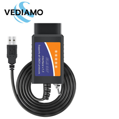 ELM327 V1.5 su HS / MS CAN jungikliu FORSCAN Ford ELM327 OBD2 skaitytuvo kodų skaitytuvo USB adapteris, skirtas Ford kodavimui ELMconfig FoCCCus
