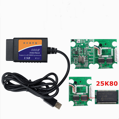 Parim PIC18F25K80 ELM327 Bluetooth V1.5 OBD2 skanner USB / WIFI ELM 327 lüliti autodiagnostika tööriist Androidi/IOS/PC koodilugeja jaoks