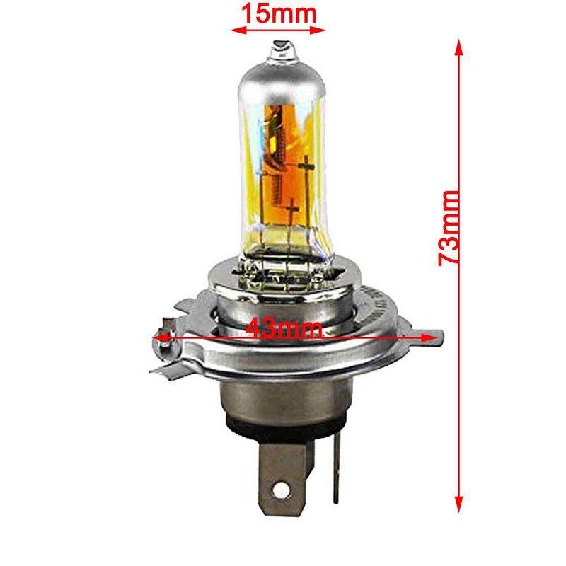 Bec cu halogen 12v H4 cu faza lungă și scurtă pentru mașină 60/55w cu lumină aurie Bec cu halogen pentru faruri 1buc Comerț cu ridicata