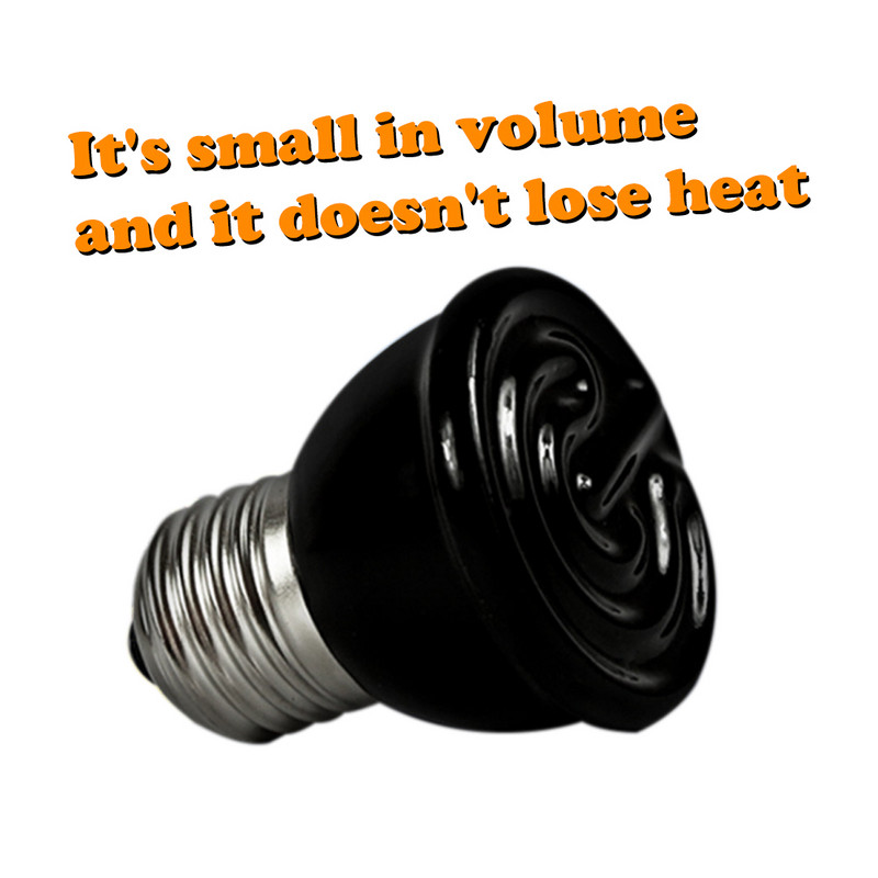 Mini keraminė šildymo lempa 220V 25W/50W /75W /100W E27 infraraudonųjų spindulių roplių vėžlys šiltos lemputės vandeniui atsparus temperatūros reguliatorius