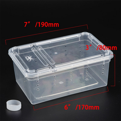 1 buc. Cutie de plastic transparentă pentru transport pentru insecte, reptile, reproducere, cutii de hrănire vii, recipient pentru păianjen țestoasă, scorpion