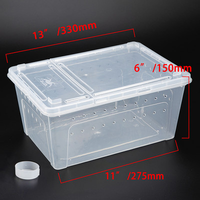 1 buc. Cutie de plastic transparentă pentru transport pentru insecte, reptile, reproducere, cutii de hrănire vii, recipient pentru păianjen țestoasă, scorpion