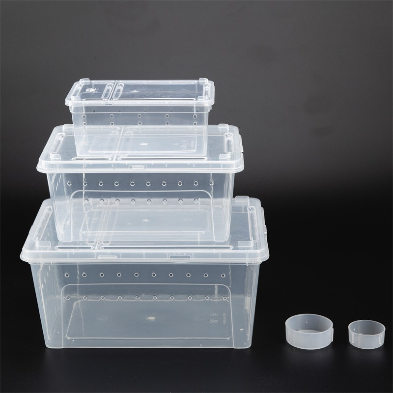 1 buc. Cutie de plastic transparentă pentru transport pentru insecte, reptile, reproducere, cutii de hrănire vii, recipient pentru păianjen țestoasă, scorpion
