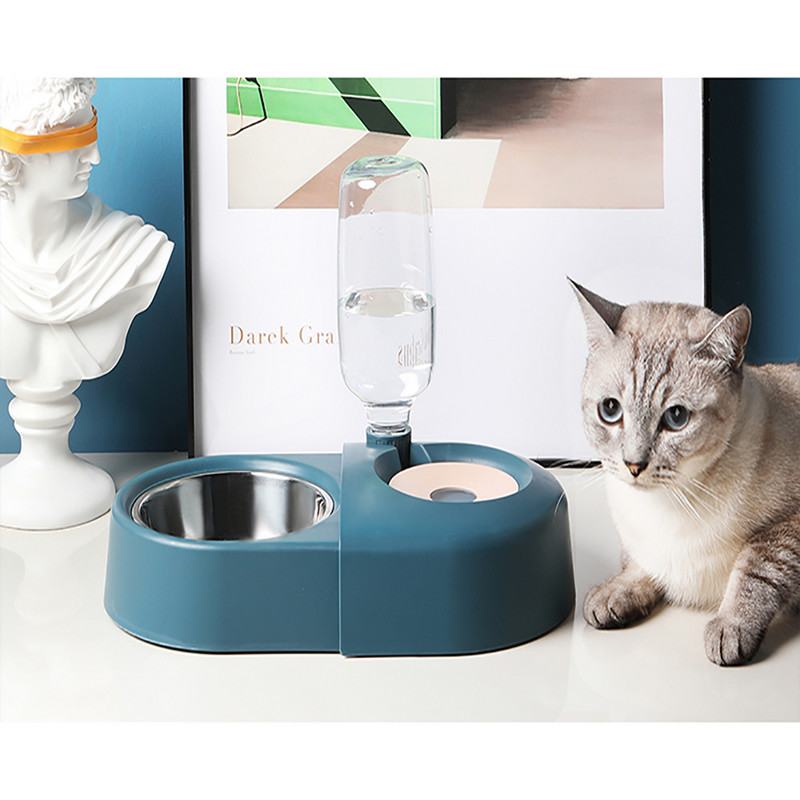 Pet Cats Dogs Διπλό μπολ Τροφοδοσία νερού Υγιεινής διατροφής Αντιολισθητικό Αυτόματο μπολ πόσιμου Γάτα Λεκάνη φαγητού