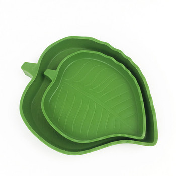 2022 Νέα δημιουργικά φύλλα σε σχήμα πλαστικό ερπετό πιάτο αμφίβια Λεκάνη τροφοδοσίας νερό Μπολ Τροφίμων Gecko Worm Feeder Προμήθειες για κατοικίδια Ζεστά