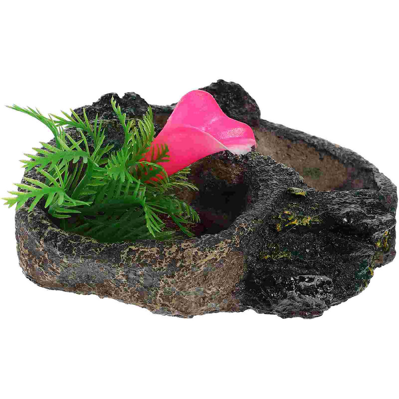 Bol pentru reptile Suport pentru hrănire pentru vase de apă Hrănitor pentru broaște țestoase Terariu șarpe țestoasă Rezervor cu șopârlă Bazin din rășină Dispenser pentru boluri pentru broaște