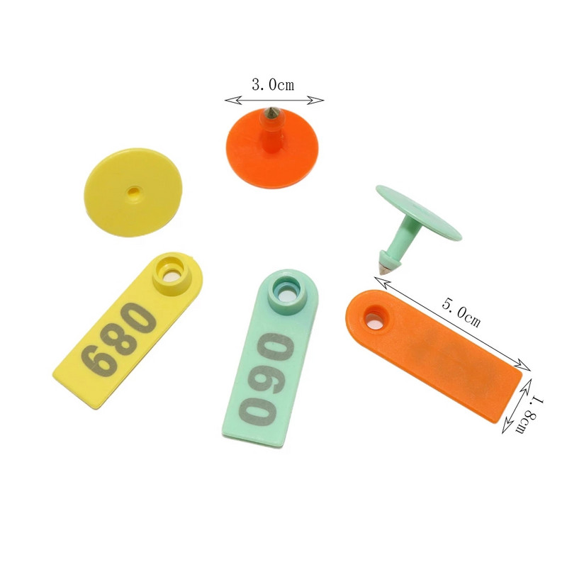 Marcator pentru marcatori pentru urechi de oaie Număr aplicator 001-100 Kit de identificare pentru capră Clești pentru etichete cu 2 buc. Clești pentru etichete pentru animale