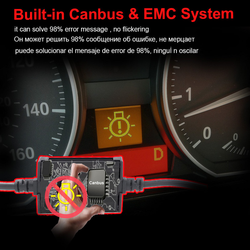 YHKOMS Canbus Far de masina LED H4 H7 3000K 4300K 6500K 8000K Bec LED H11 H8 H1 H3 9005 9006 880 881 H27 Lampa de ceata auto