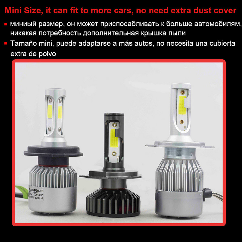 YHKOMS Canbus Far de masina LED H4 H7 3000K 4300K 6500K 8000K Bec LED H11 H8 H1 H3 9005 9006 880 881 H27 Lampa de ceata auto