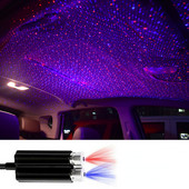Mini Led Δικέφαλη Οροφή Starry Night Light Car Atmosphere Projector Usb Galaxy Light Home Car Διακοσμητικά Φωτιστικά Αξεσουάρ