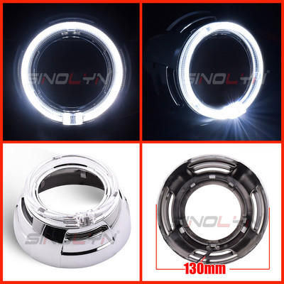 Lentile faruri bi-xenon Bi-LED Carcase pentru proiector DRL Cadre LED Ochi de înger Capac Halo pentru obiectiv Hella G5/Koito Q5 de 2,5 3,0 inci