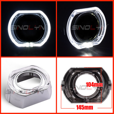 Lentile faruri bi-xenon Bi-LED Carcase pentru proiector DRL Cadre LED Ochi de înger Capac Halo pentru obiectiv Hella G5/Koito Q5 de 2,5 3,0 inci