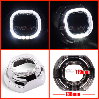 Lentile faruri bi-xenon Bi-LED Carcase pentru proiector DRL Cadre LED Ochi de înger Capac Halo pentru obiectiv Hella G5/Koito Q5 de 2,5 3,0 inci