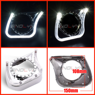 Lentile faruri bi-xenon Bi-LED Carcase pentru proiector DRL Cadre LED Ochi de înger Capac Halo pentru obiectiv Hella G5/Koito Q5 de 2,5 3,0 inci