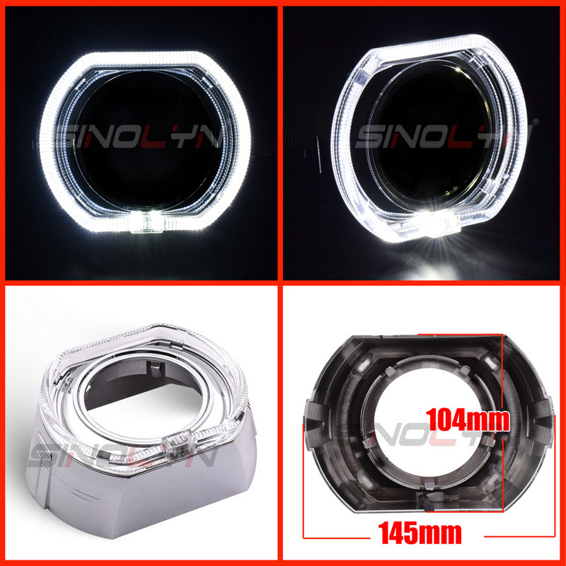 Lentile faruri bi-xenon Bi-LED Carcase pentru proiector DRL Cadre LED Ochi de înger Capac Halo pentru obiectiv Hella G5/Koito Q5 de 2,5 3,0 inci