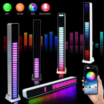 Led Pickup Voice Activated Rhythm Lights Usb Voiture Lamp For Car App Control Auto Neon Rgb Music Light Vehicle Car Accessories