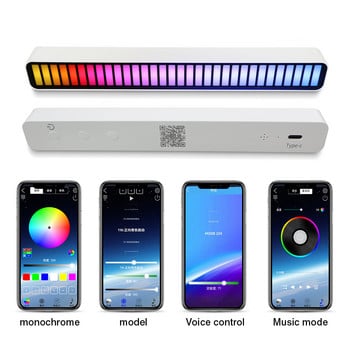 Led Pickup Voice Activated Rhythm Lights Usb Voiture Lamp For Car App Control Auto Neon Rgb Music Light Vehicle Car Accessories