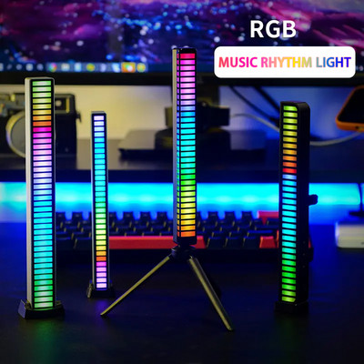 Led Pickup Balss Aktivizēts Ritma Gaismas Usb Voiture Lamp Auto App Control Auto Neona Rgb Mūzikas Viegls Transportlīdzeklis Automašīnu aksesuāri