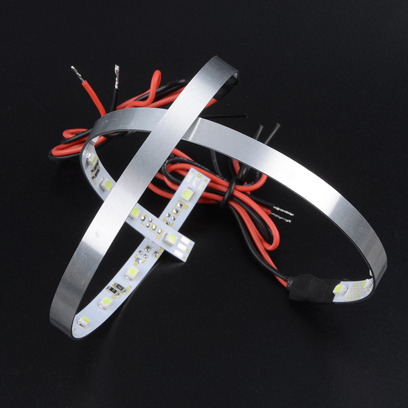 Car Devil Eyes LED RGB Beam Halo Ring priekinio žibinto objektyvas Demon projektoriaus lempos juostelė tinka BMW E90 E92 HONDA Civic VW Golf 3,0 colio