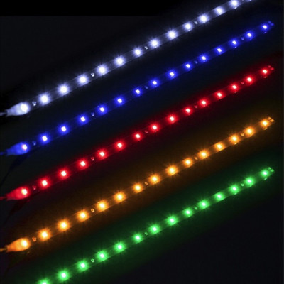 30cm 15 LED automašīnas salona apgaismojums LED sloksnes apdare Garland Wire RopeTube līnija elastīga neona gaismas auto izstrādājumi salona daļa