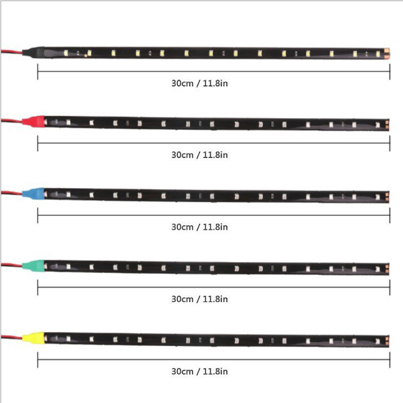 30 cm 15 LED automobilio salono apšvietimas LED juostelės dekoravimas girlianda Vielinis lynasTube Linija lanksti neoninė šviesa automobilių gaminiai interjero dalis