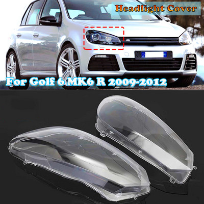 Чифт капачки на обектива на предните фарове за кола Прозрачни капачки за автоматични абажури за Golf 6 MK6 R 2009 2010 2011 2012 ляво и дясно