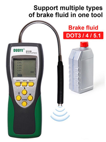DY23B Тестер за автомобилна спирачна течност Универсален детектор LED проверка на качеството на маслото с писалка за тестване на влага за инструменти за ремонт на автомобили