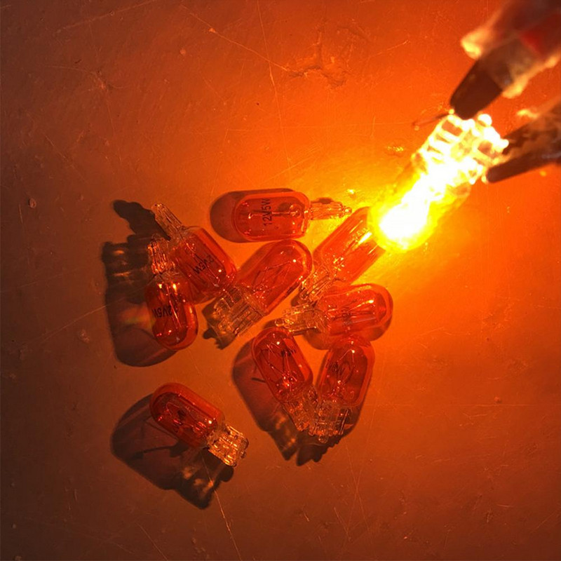 10 buc. Lampă cu halogen pentru mașină T10, rezistență ridicată la temperatură de 12 V, izolație mai bună, lumină pentru instrument, lumină de citire, lampă de degajare W5W