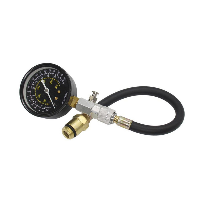 Tester de compresie a cilindrului motorului Manometru de testare Set de instrumente de reparare a testului de verificare automată Manometru 0-300 Psi