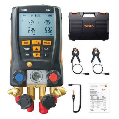 Testo 550s/557/549 mērinstrumentu saldēšanas digitālais kolektors elektrisks ar 2 gab. skavām zondēm 0563 1550 digitālo aukstumaģenta mērītāju komplekts